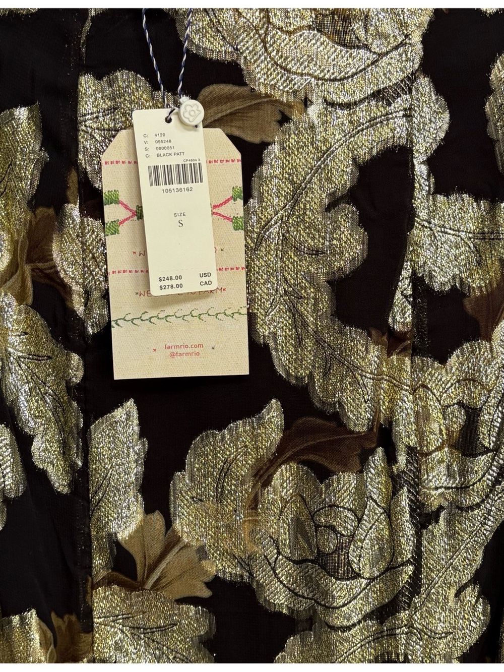 NWT Farm Rio Jacquard Lurex Slip Maxi Skirt, S - Picture 9 of 12